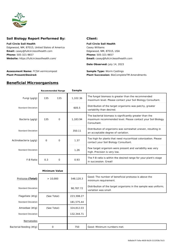 Biological soil test page 1